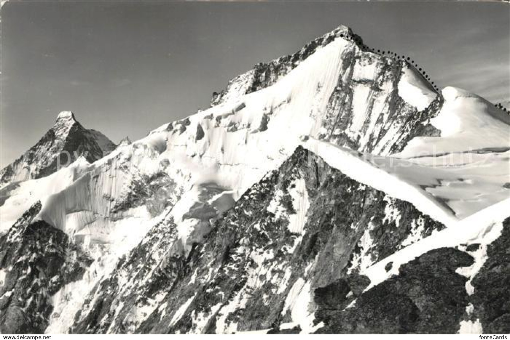 Pigne de la Le Le Cervin Dent Blanche Grand Cornier Gebirgspanorama Walliser Alp