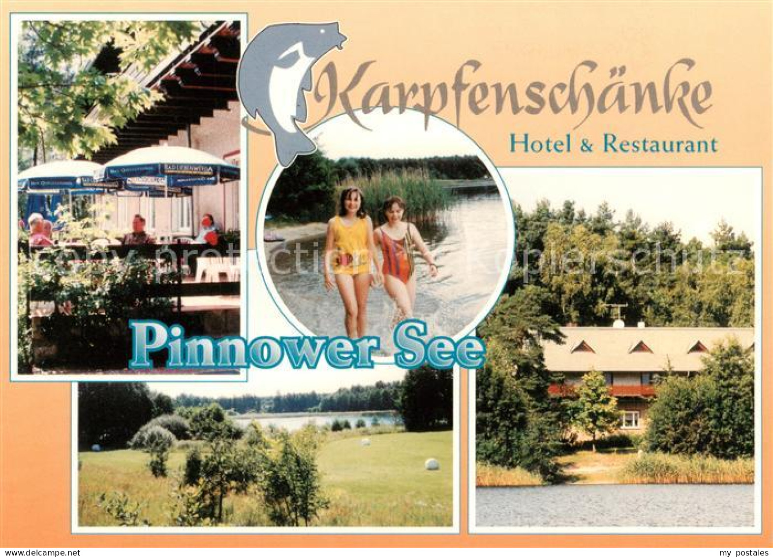 Pinnow-Heideland Hotel Restaurant Karpfenschaenke Blick zum Pinnower See