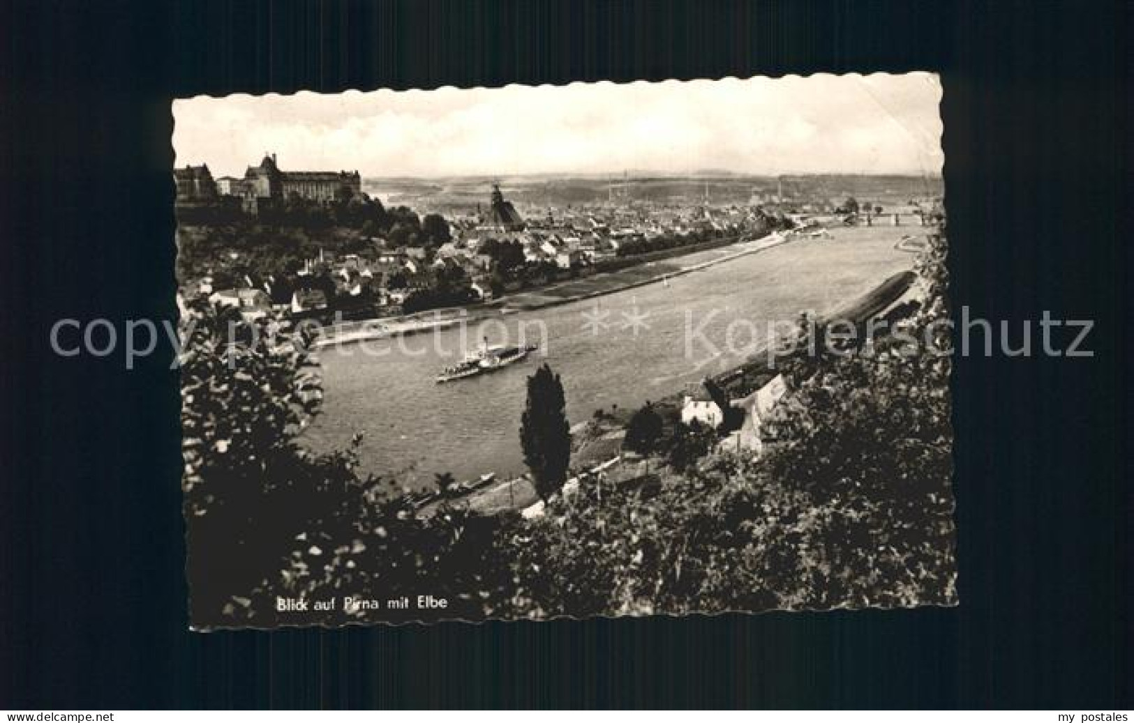 Pirna Elbe Sachsen Blick auf Pirna mit Elbe