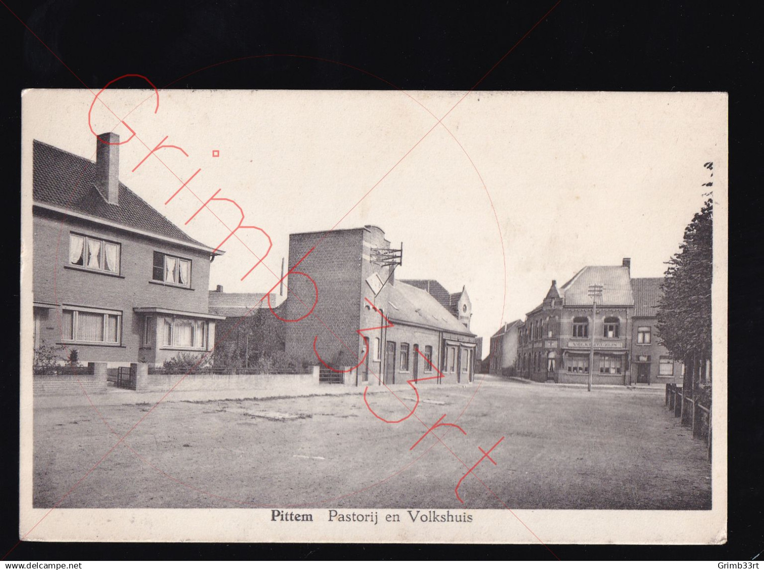 Pittem - Pastorij en Volkshuis - postkaart