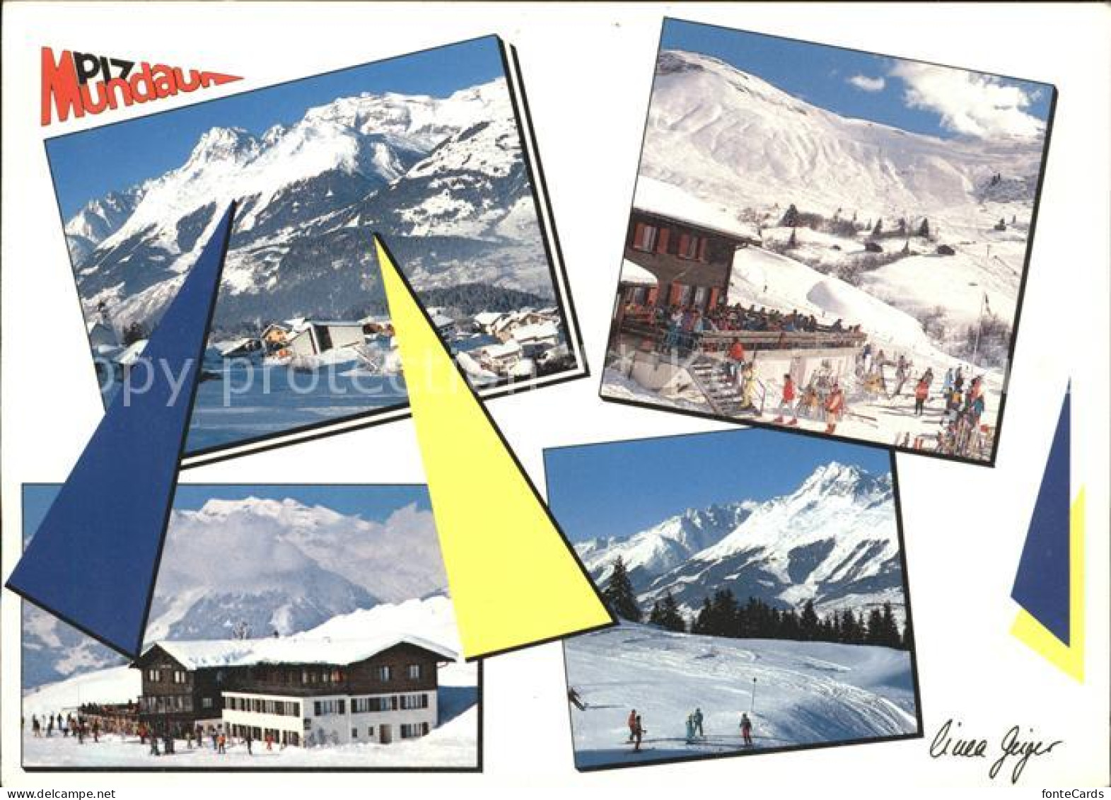 Piz Mundaun Skigebiet mit Surcuolm und Cuolm Sura