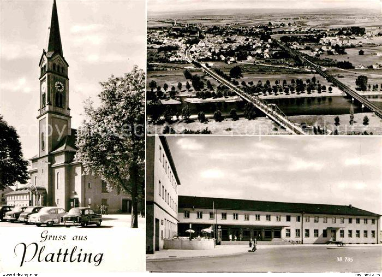 Plattling Isar Bayern Kirche Luftaufnahme