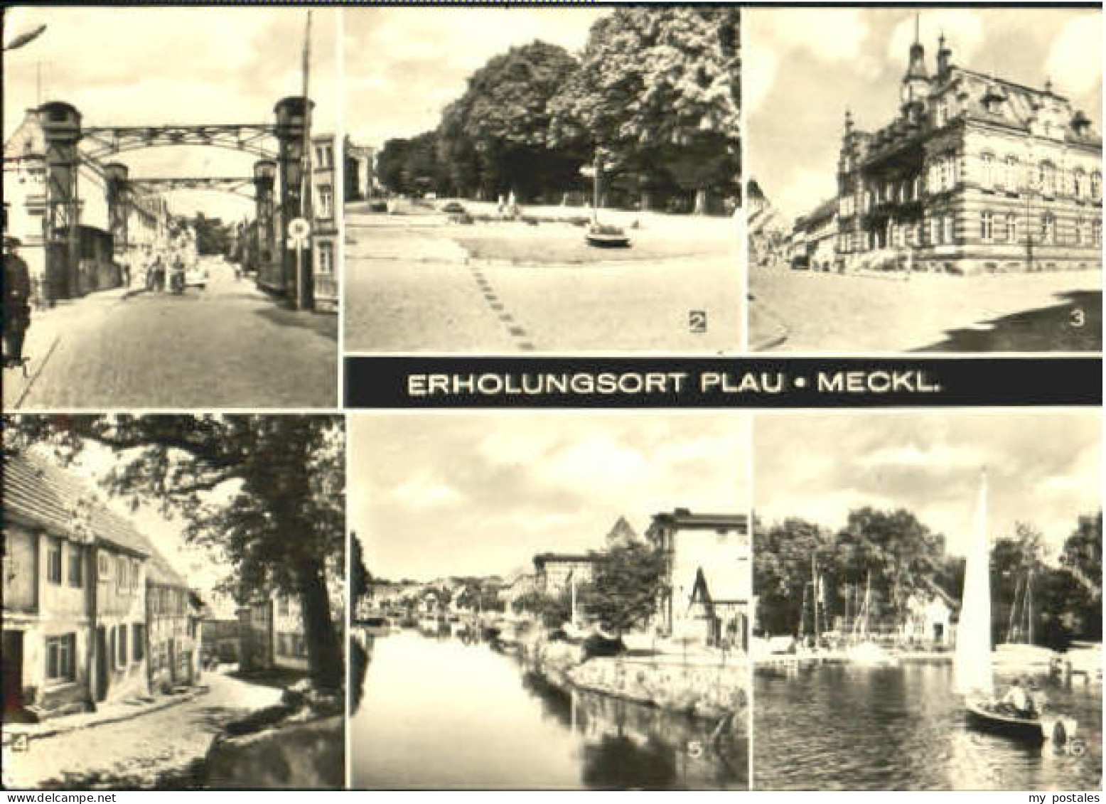 Plau See Plau Mecklenburg Platz Marktplatz  x 1970