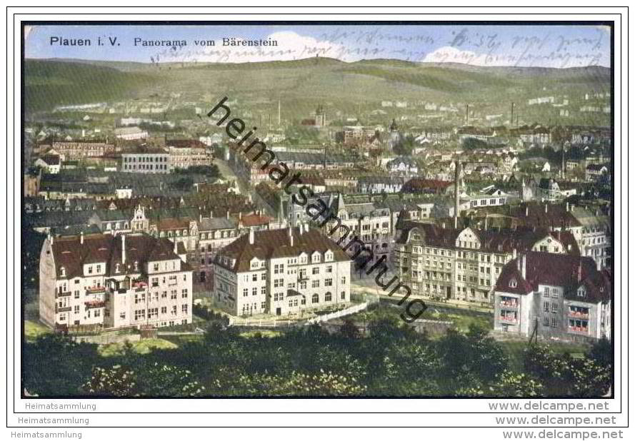 Plauen im Vogtland - Panorama vom Bärenstein - Feldpost