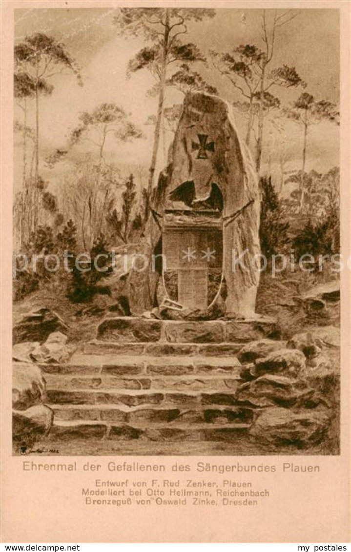 Plauen  Vogtland Ehrenmal der Gefallenen des Saengerbundes Plauen