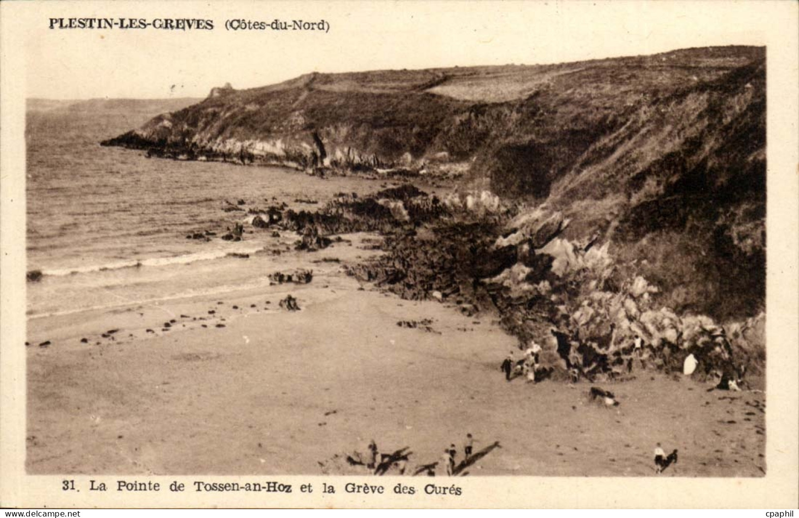 Plestin les Greves CPA La pointe de Tossen an Hoz et la greve des Cures