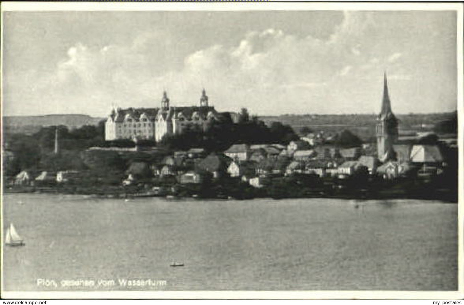 Ploen See Ploen Wasserturm ungelaufen ca. 1955
