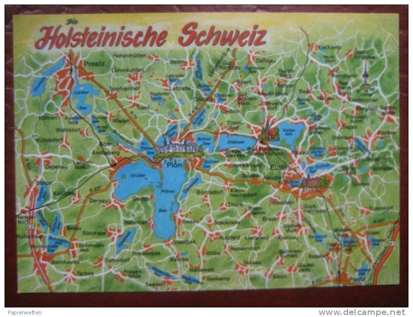 (Plön) - Panoramakarte "Die holsteinische Schweiz"