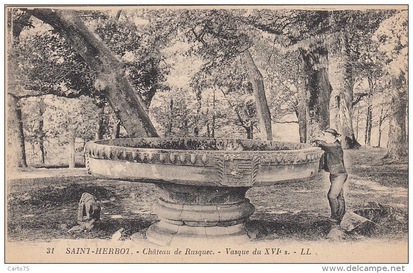 Plonévez du Faou Saint-Herbot  29 - Château de Rusquec -  Vasque