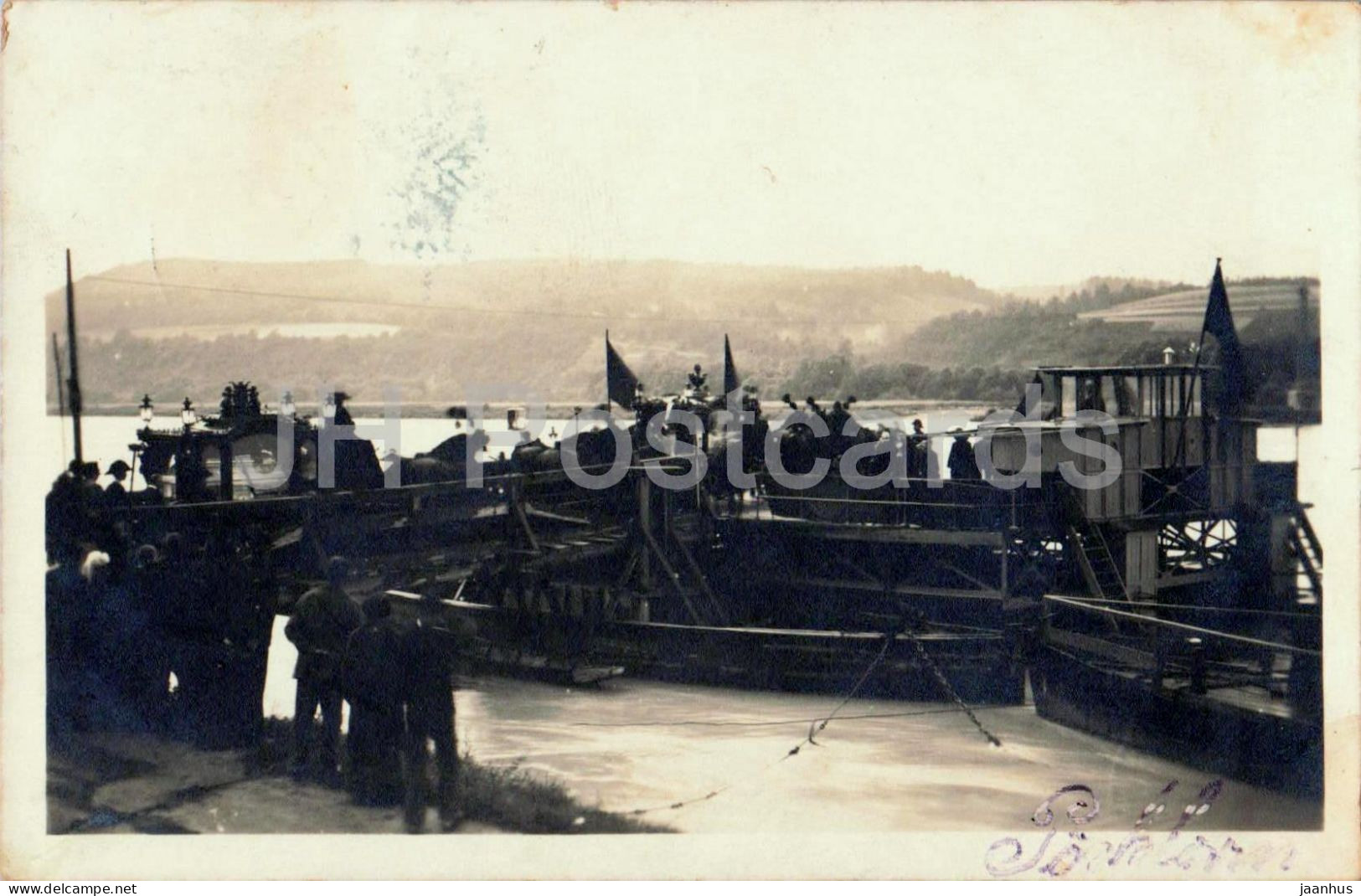 Pöchlarn Überfahrt des Trauerkondukts Franz Ferdinand funeral transport RARE! old postcard - 09.07.1914 - Austria - used