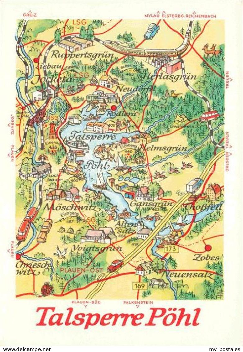 Poehl Vogtland Plauen Sachsen Talsperre Stausee Poehl Landkarte Vogtland Plauen
