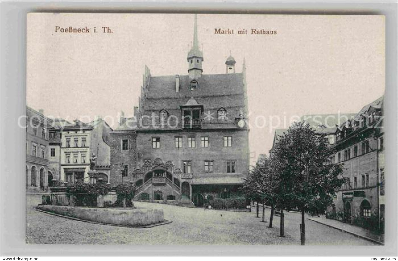 Poessneck Markt mit Rathaus