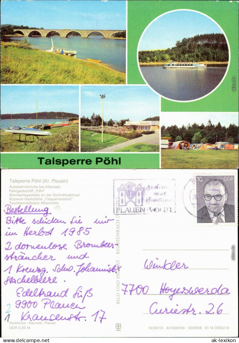 Pöhl Autobahnbrücke   Altensalz, Fahrgastschiff "Pöhl', Bootsanlegestelle  1981