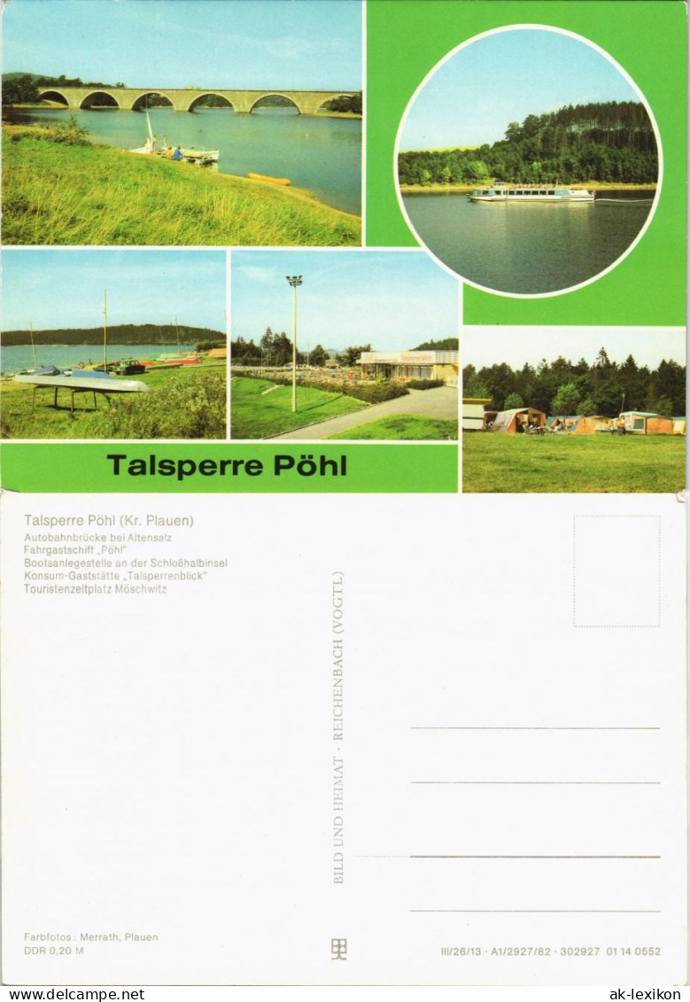 Pöhl Autobahnbrücke  Fahrgastschiff "Pöhl',  Touristenzeltplatz Möschwitz 1981