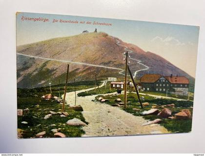 Poland Polska Karkonosze Riesengebirge Riesenbaude Schneekoppe Lahn Löwenberg Feldpost 17111 post card POSTCARD