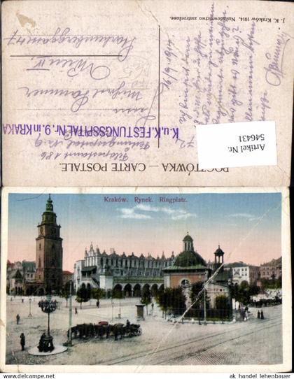 546431,Poland Krakow Krakau Ringplatz Feldpost Festungsspital 9 Krakau
