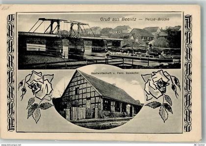 Beelitz Bielice 1913 Foto AK Gasthaus Saleschki Netze Brücke - 13663769
