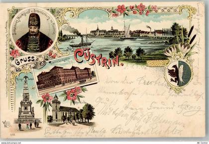 Küstrin Kostrzyn nad Odra 1898 Lithographie Kriegerdenkmal Kaserne d. In... - 13647643