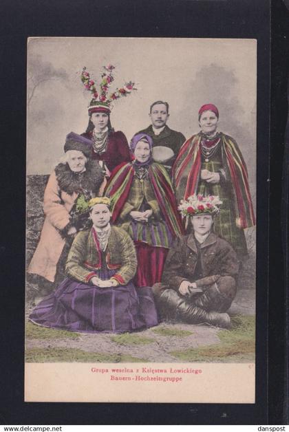 Polen Poland AK Bauern Hochzeitsgruppe