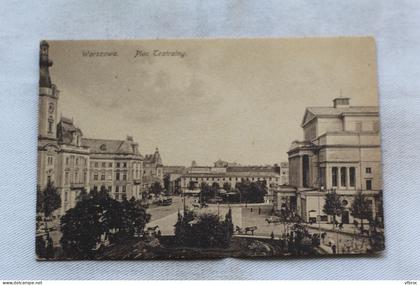Cpa 1919, Warszawa, Varsovie, plac teatralny, Pologne