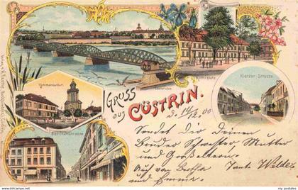 Cuestrin-Neustadt Kuestrin Ostbrandenburg Kostrzyn PL Panorama Oderbruecke Platz