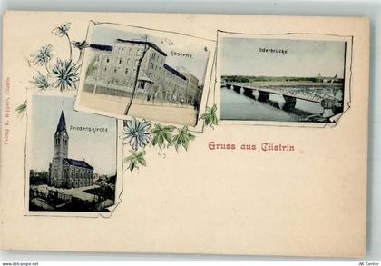 Küstrin Kostrzyn nad Odra Foto AK Friedens- Kirche Kaserne oderbrücke - 13560137