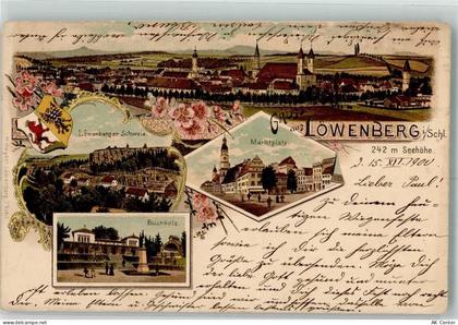 Löwenberg Lwówek 1900 Lithographie Marktplatz Buchholz - 13647696