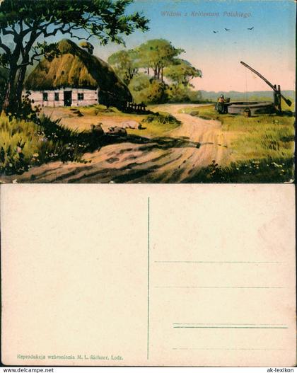 Polen Polska Polen / Polska Widoki z Królestwa Polskiego. Dorfbrunnen 1914