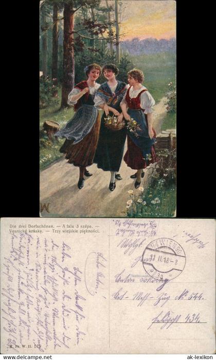 Polen Polska Typen Polen Polska Die drei Dorfschönen.Vesnické krásky. 1918