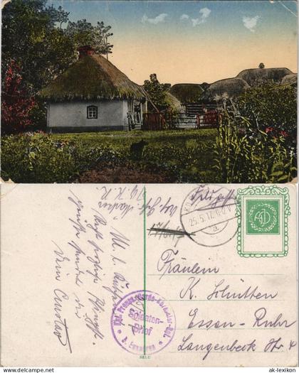 Postcard Polen Polska Polen / Polska - Dorf gel. Feldpost 1917