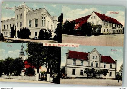 Gersdorf am Queis Gieraltów 1912 Foto AK Schloss Kirche Schule Scholtise... - 13656759
