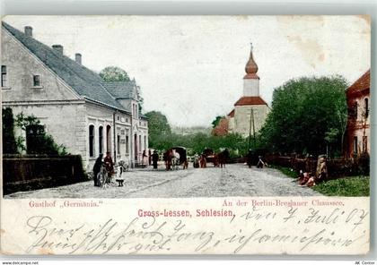 Groß-Lessen Lesniow Wielki 1907 - Gasthaus Germania An der Berlin-Bresla... - 13633451