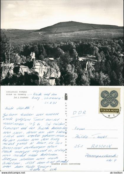 Polen Polska SZKLARSKA PORĘBA Widok na Szrenicę Landschaft Polen 1972