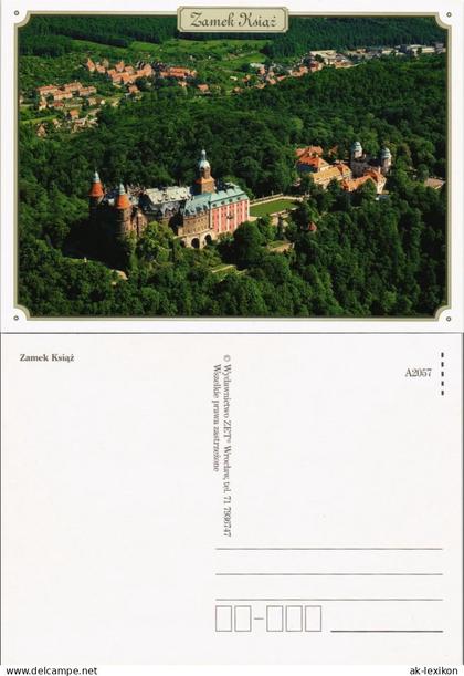 Postcard Polen Polska Zamek Książ, Schloss in Polen, Luftaufnahme 2000
