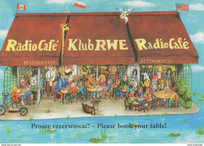 Radio Cafe Restaurant Behind Polonia Palace Hotel Poland Postcard
