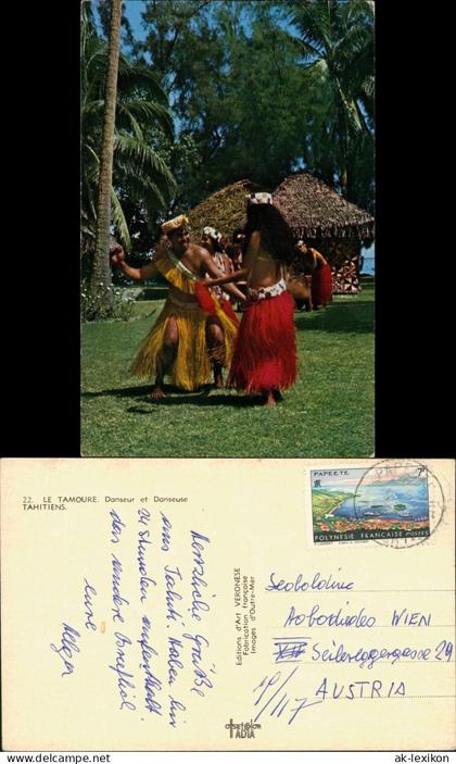 Postcard .Tahiti LE TAMOURE. Danseur et Danseuse Tahitiens 1972