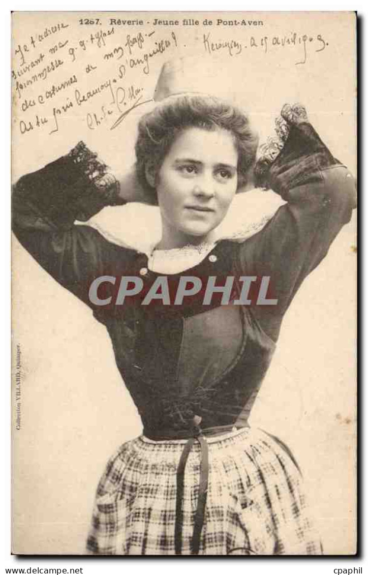 Pont Aven - Jeune Fille de Pont Aven - Reverie - CPA