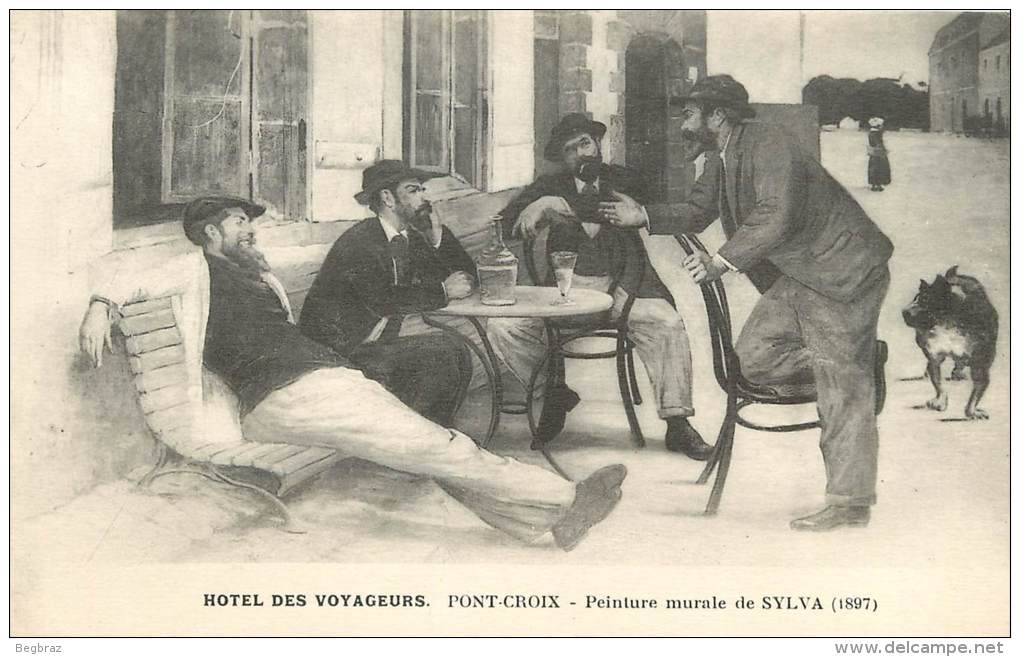 PONT CROIX    HOTEL DES VOYAGEURS   PEINTURE DE SYLVA