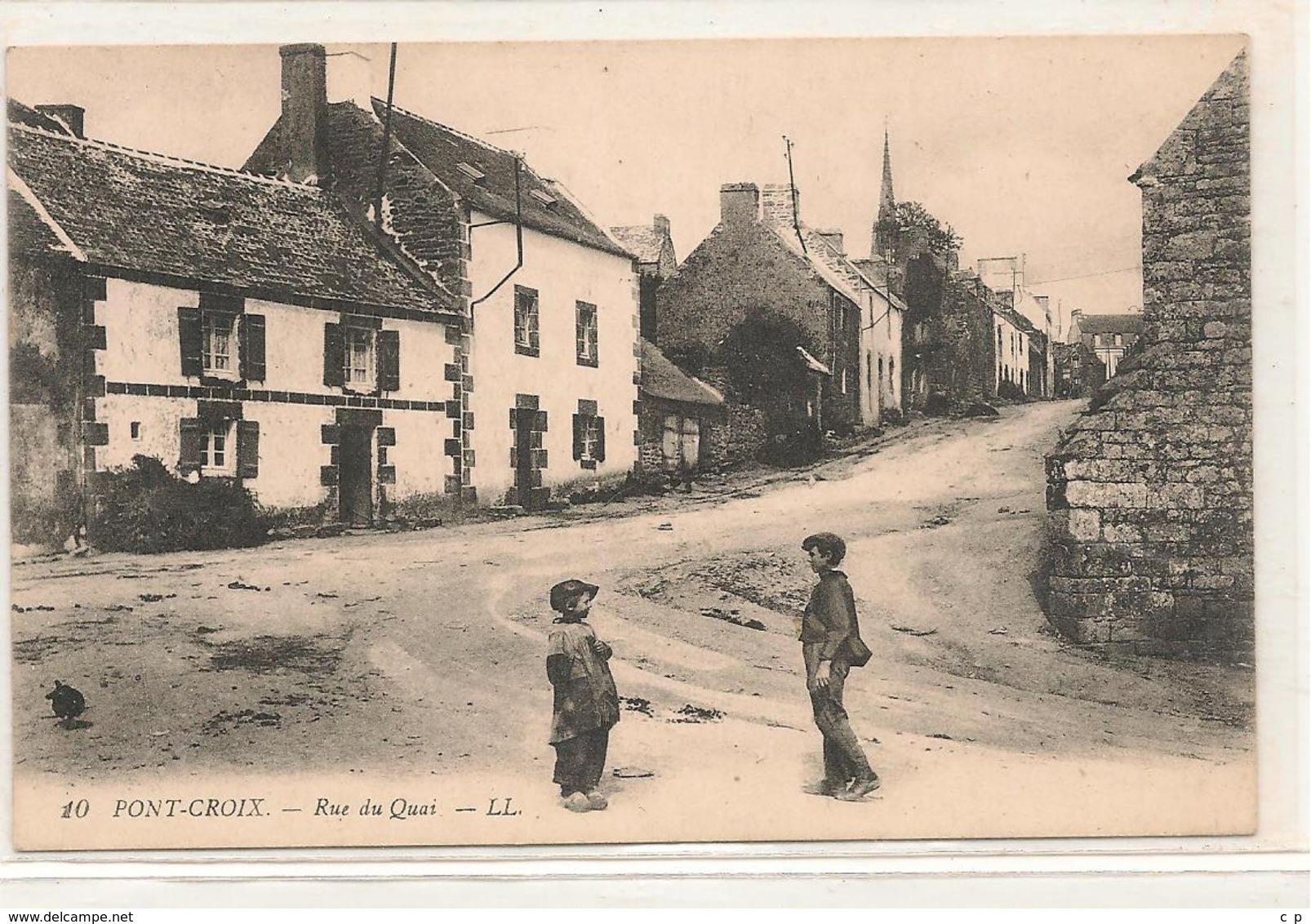 Pont Croix - Rue du Quai  -   CPA°