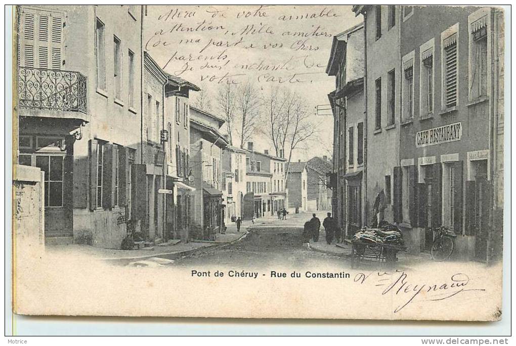 PONT DE CHERUY  -  Rue Constentin (café restaurant).