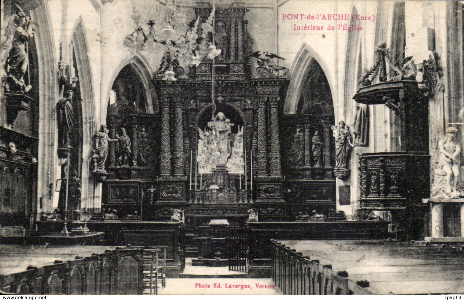 Pont de l'Arche - Interieur de l'Eglise - CPA