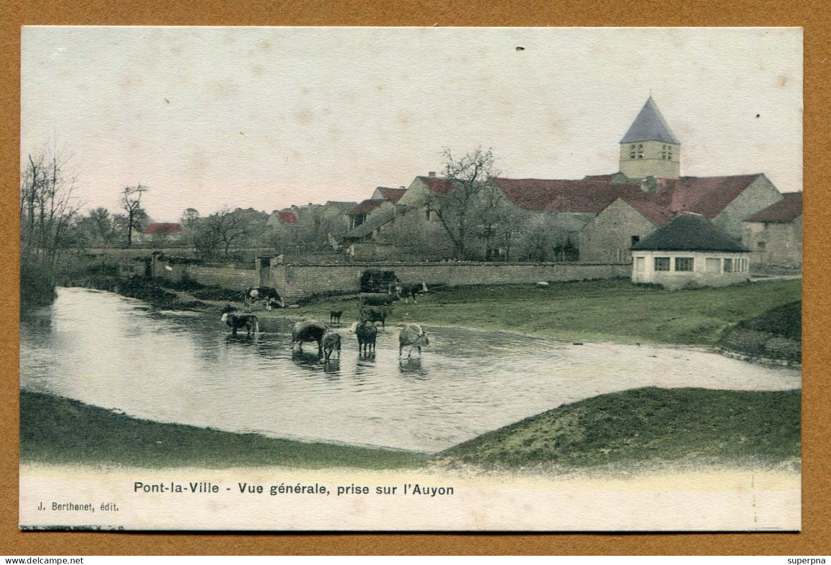 PONT-LA-VILLE  (52) : " VUE GENERALE, PRISE SUR L'AUJON "