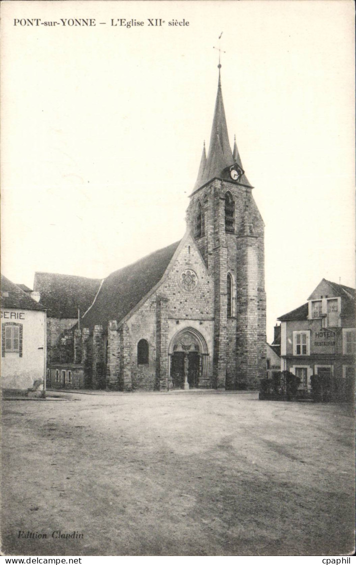 Pont sur Yonne CPA L'eglise 12eme