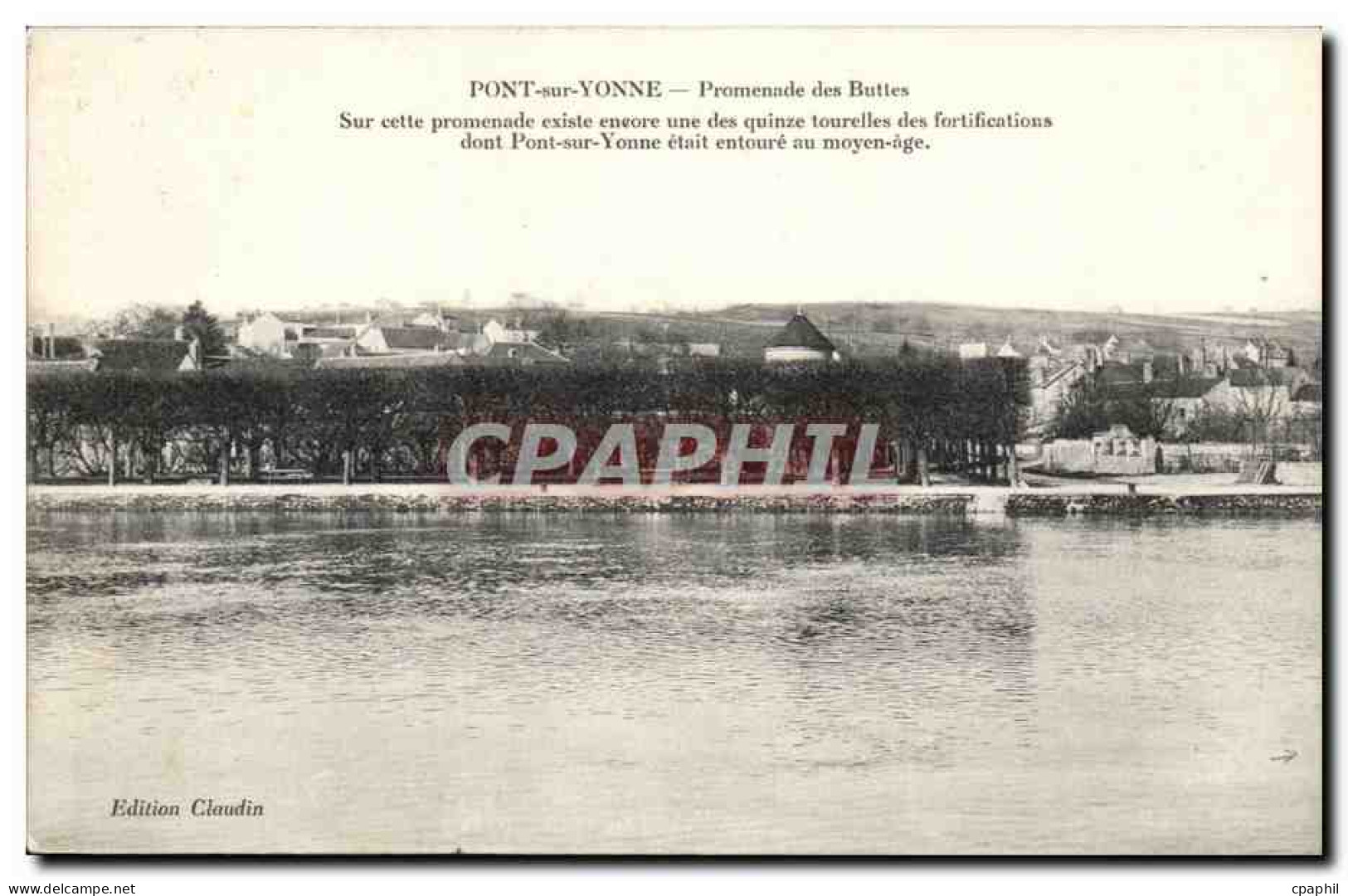 Pont sur Yonne CPA promenade des buttes