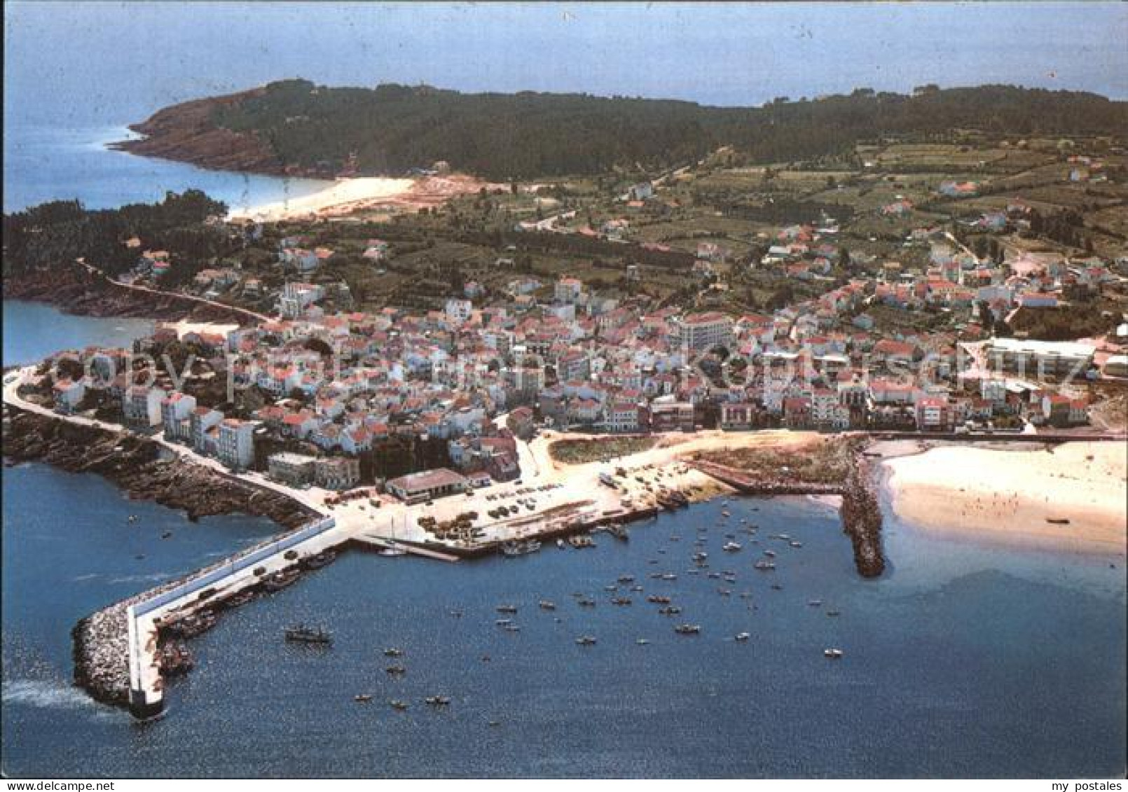 Pontevedra Fliegeraufnahme mit Hafen