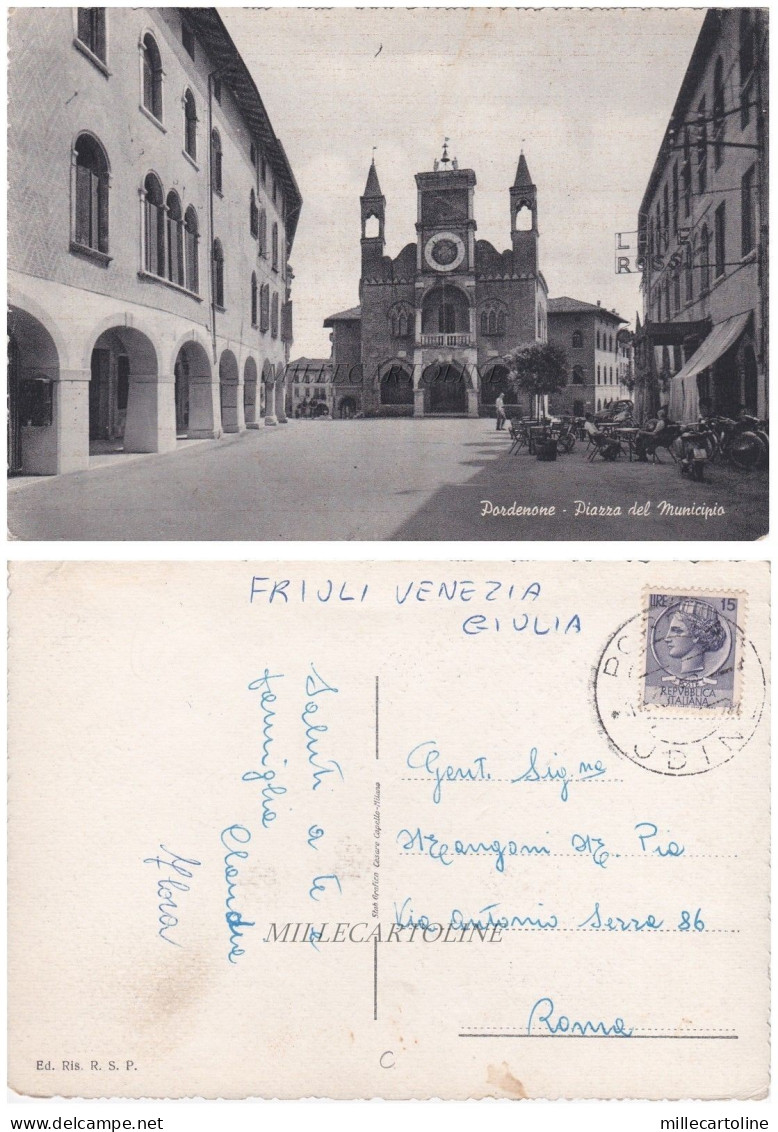 PORDENONE: PIAZZA DEL MUNICIPIO  1960
