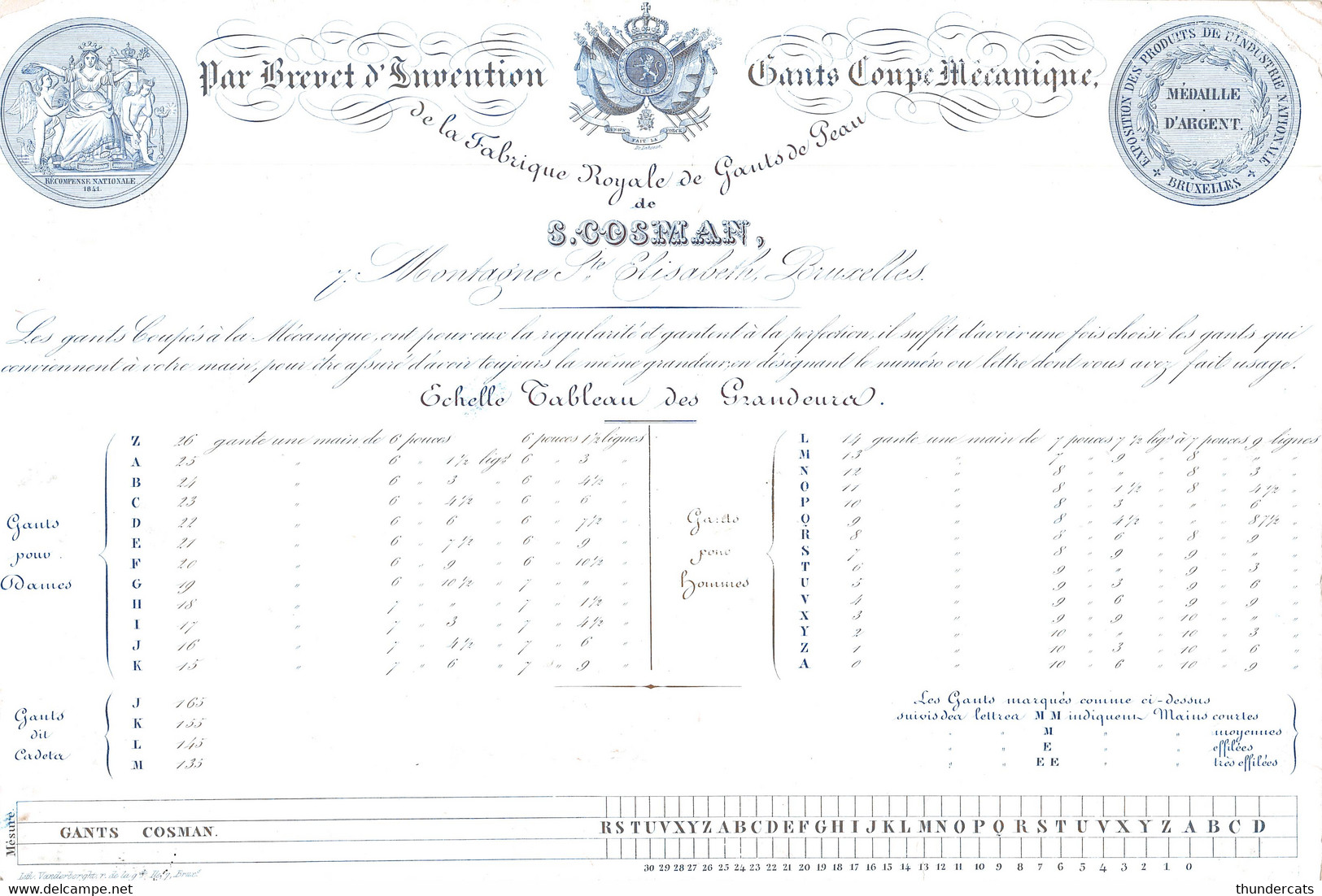 PORSELEINKAART CARTE PORCELAINE BRUXELLES FABRIQUE ROYALE DE GANTS DE PEAU 30,5 CM X 20,5 CM