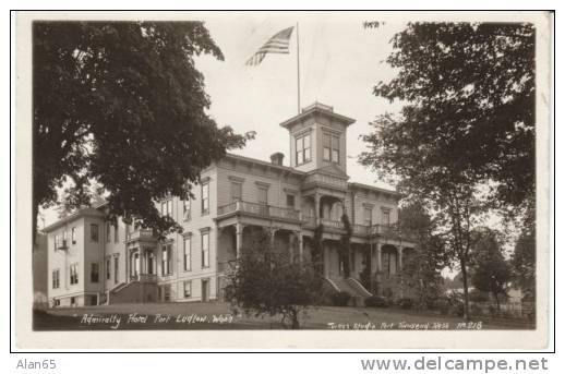 Port Ludlow WA Washington, Admiralty Hotel, Architecture, c1910s/20s Vintage Real Photo Postcard