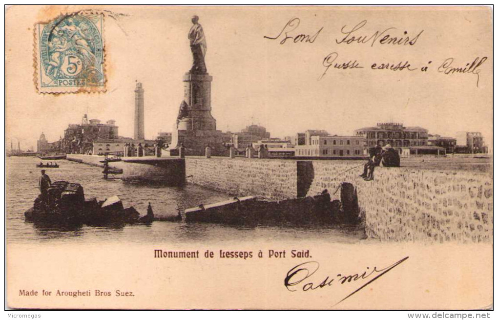 PORT-SAÏD - Monument de Lesseps à Port-Saïd