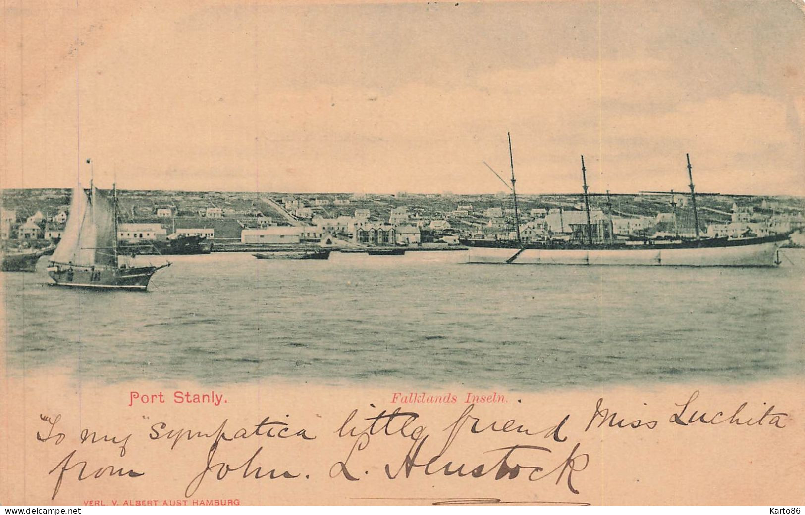 port stanley , iles malouines , falkland * falklands inseln * bateau voilier goëlette * stanly